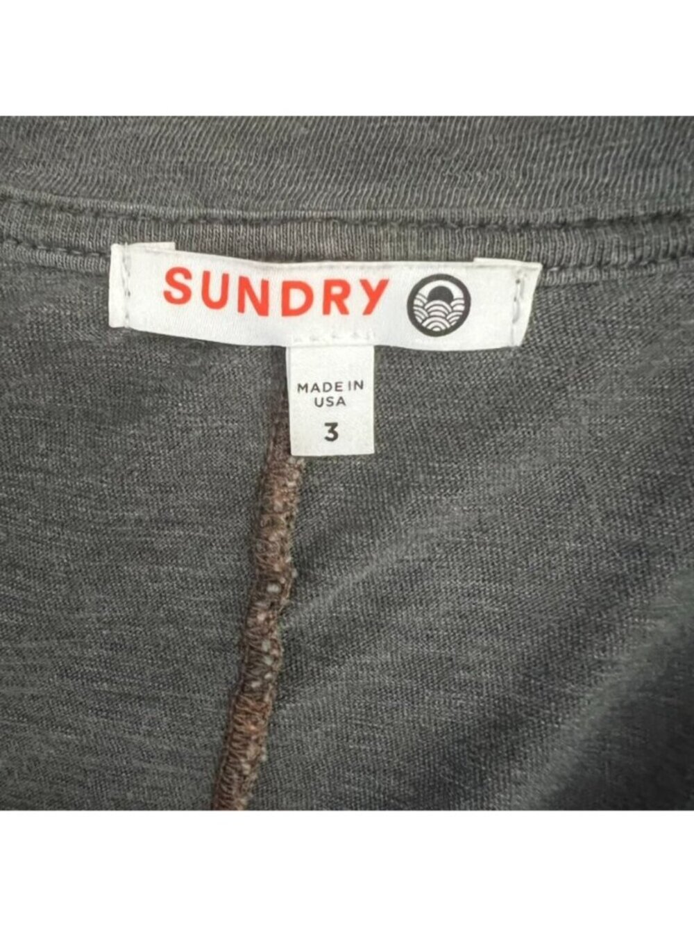 Anthropologie Sundry Womens Sz M Gray V-Neck Pima Cotton Boho Soft Grunge - Picture 6 of 10